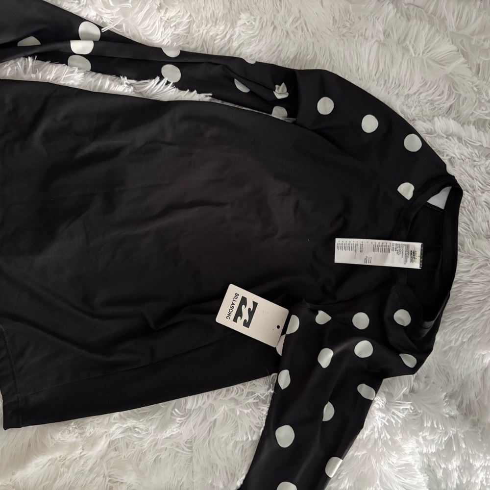 Black and White Polka Dot Long Sleeve Top